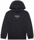 Puma Fleece Youth Boy s Hoodie Black With Logo And Kangaroo Pocket Medium 10 12