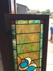 Sg 2350 Antique Stainglass Transom Window 16 25 X 45 75