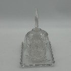 Vintage Clear Cut Glass Vanity Set Perfume Bottle Trinket Jar And Tray 3 Piece