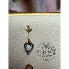 Vintage 14k Gold Natural White Opal Heart Dangle Earrings Floral Posts 4mm Opals