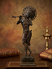 Large 20  Brass Krishna Antique Statue Flute Player Muralidhar Hindu Deity Idol