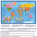 2-sided Desk Map With Durable Lamination  1 Pack  Us europe Centered World 17 5