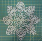 Large Tatted Doily - Shuttle Tatting - Petal Doily - Newly Made 12  Round White