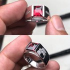 Men s Natural Ruby Gemstone Ring 925 Silver Sterling Handmade Engagement Ring 