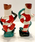 Vintage Salt   Pepper Shakers  Candy Cane Anthropomorphic  Ceramic
