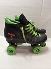    vintage 80 s Seneca Retro Mach 5 Green Black Indoor Speed Roller Skates Size 10