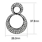 Women s Stainless Steel Ip Black Crystal Clear 10 55 g  Hoops   Huggies Earrings