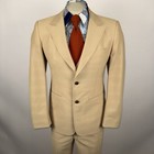 Vtg 60s 70s Suit Mens 40 Jacket 33 Pants Unhemmed Leisure Nos Polyester Disco