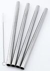 4 Stainless Steel Straws Big Straw Extra Wide 1 2  X 9 5  Long Thick Fat -
