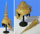 Traditional Thai Dance Headdress Crown Chada Gold Ceremonial Costume Headpiece