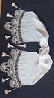 Antique Hand Tatted Edge Large Bold Heavy Tatting Tassels Linen Bed Scarf Edging