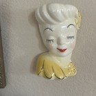 Vintage Rare  1950 s Retro  Betty Gable Lady Head Wall Pocket U s a