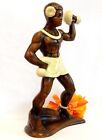 Vintage Treasure Craft Of Hawaii Male Hula Dancer Figurine Tiki Decor 11 Inches