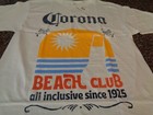 Corona Beach Club T-shirt Large Ss White Tee Beer Cerveza All Inclusive Nwt