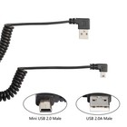 Mini Usb Coiled Cable  Right Angle Sync   Charging Spring Spiral Cord For Min   