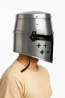 Medieval Crusader Knight Helmet Great Helm Brass Cross Templar Armor X-mass Gift