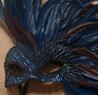 80s Mardi Gras Mask  Blue And Purple  Quills  Sequins 