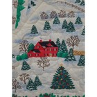 Vintage Handmade Christmas Tree Skirt Quilted Winter Village Farmhouse 39 x39 