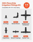 Vevor 300pcs Drip Irrigation Fitting Parts Kit For 1 4  Tubing Yard Garden Lawn