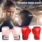 2pcs Kids Boxing Gloves Pu Leather Muay Thai Sparring Kickboxing Training