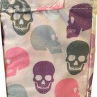 Skulls Pink Lilac Gray White Full Size Sheet Set Reusable Tote Bag Wrinkle Resis