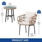 3 Pieces Patio Outdoor Wicker Conversation Bistro Set Furniture Set For Balcony