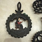 Lot Of 5 Vintage Cast Iron Trivets 8   -8 75    Long Footed Dale Craft And Unmarked