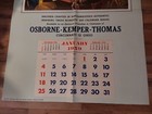 Osbourne Kemper Thomas 1959 Sample Wall Calender Washington Plans Yorktown