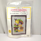 Vtg 1976 Stitchkins  liza The Florist  Flower Cart Vendor Crewel Embroidery Kit
