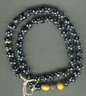 African Trade Beads Vintage Antique Venetian Glass Beads Black Skunk Beads Eye
