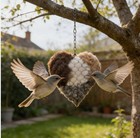 Fiber Bird Nesting Heart  Birds Nests Material Holder  Hummingbird Nest Boxes