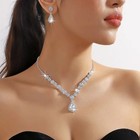 3-piece Necklace   Earrings Set For Women Girls Elegant Drop Pendant Jewelry