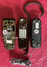 Trimline Style Push Button Telephone  brown Itt With Wall And Desk Bases