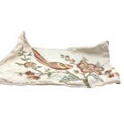 Retried Pottery Barn Embroidered Pillow Cover Beige Bird Lumbar 16x26