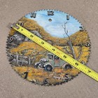 Vintage Hand Painted Saw Blade Old Farm House   Automobile Signed By Artist