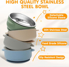 4 Pack Stainless Steel Baby Bowls With Suction  2-in-1 Sus304 Toddlers Bowl   Re