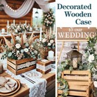 6 Pack Large Wooden Crates For Display Rustic Nesting Wooden Basket With Hand   