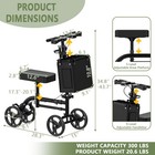 Knee Scooter Adults Knee Walker 8  Wheels Dual Brakes Adjustable Handlebar Black
