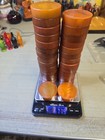 Bakelite Backgammon Set 1-3 4      Green And Yellow Marbled  Translucent 678 Grams