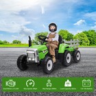 12v Kids Electric Battery Powered Ride On Tractor Toy W  Trailer Remote Control