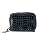 Christian Louboutin  Studs Leather Coin Case Purse Wallet Around Zip Black