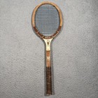 Vintage Wilson Billie Jean King Autograph Tennis Racquet Wood Fox Cover Adult