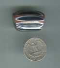 African Trade Beads Vintage Antique Venetian Glass 7 Layer Chevron Blue  33x22mm