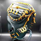 Wilson Staff Baseball Glove Black Rht Catcher Mitt Pro Stock Leather Japan Rare