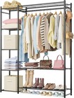 Wardrobe Closet portable Clothes Rack With 4 Tiers Shelves freestanding Close   