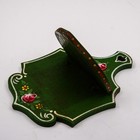Vintage Hand-painted Green Wooden Wall Key Holder Plaque Folk Art Roses 9 5 