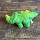 Vtg 1992 Fisher Price Puffalump Dino Roars Green Triceratops Dinosaur Plush