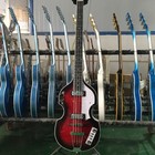 Black Circle Flame Maple Top Electric Bass Guitar Chrome Hardware 2h Pickups