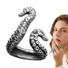 Couple Tentacle Octopus Biker Ring Women Men Gothic Vintage Crochet Adjustable