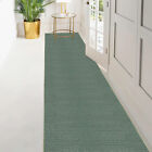 Custom Size Solid Teal Green Stair Hallway Runner Rug Non Slip Rubber Back